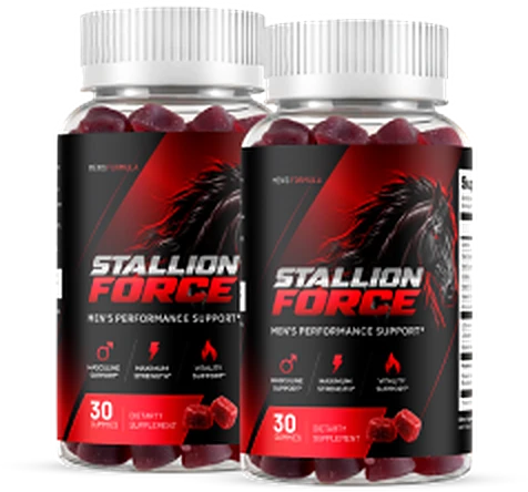 Two bottles of Stallion Force natural daily men's gummy