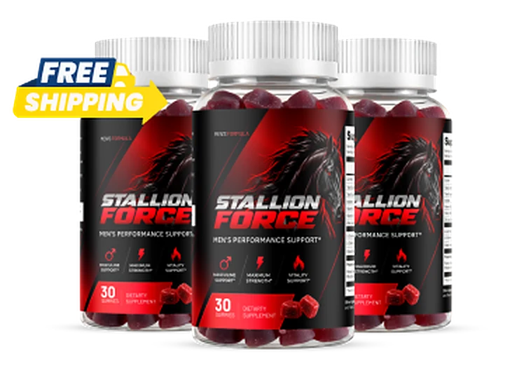 Three bottles of Stallion Force gummies